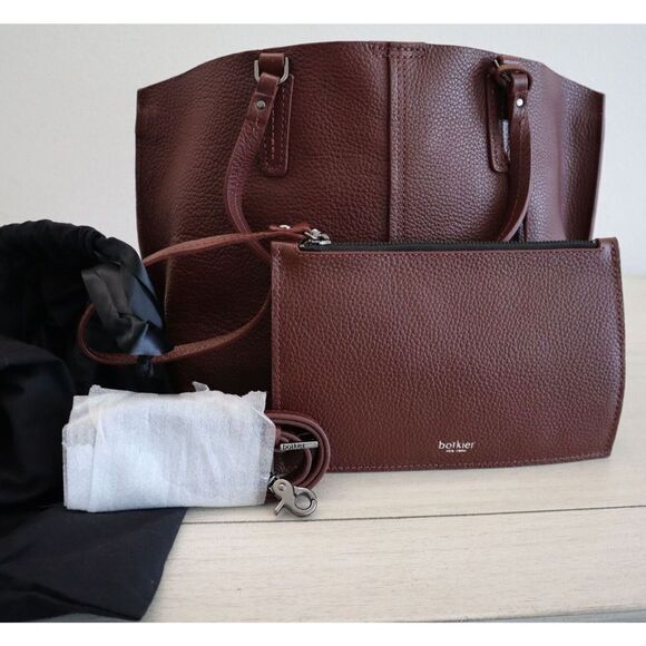 Botkier 21F2783HPMAL Large Brown Hudson Dual Handle Leather Tote Bag - Picture 5 of 15